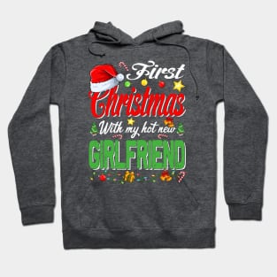 First Christmas With My Hot New Girlfriend Santa Hat Pajama Xmas Hoodie